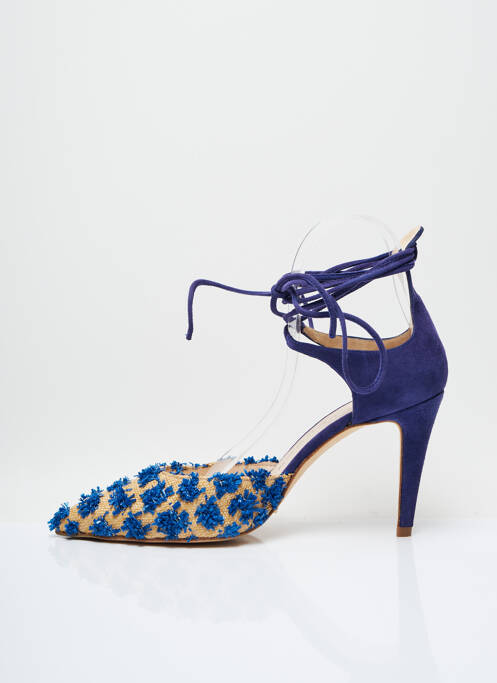 Sandale/pantofi decupați toc de 7 la 9 cm albastru SACHA LONDON femme