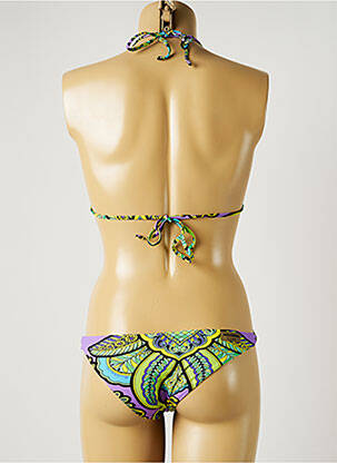 Costum de baie dintr-o singură piesă imprimeu fantezie top triunghiuri verde MISS BIKINI femeie