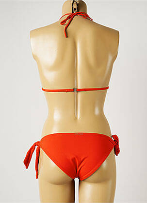 Costum de baie din două piese elasticitate top triunghiuri portocalie GENIUS femeie
