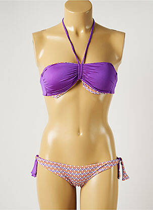 Costum de baie din două piese elasticitate top bentiță violet JUSTMINE femeie