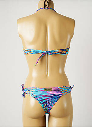 Costum de baie din două piese elasticitate top sutien modelat albastru MISS BIKINI femeie