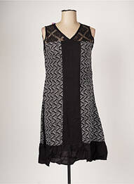 Rochie midi imprimeu fantezie fără mâneci negru BAMBOO'S femeie