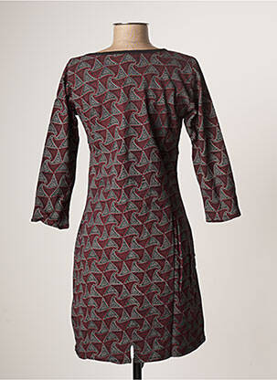 Rochie midi imprimeu fantezie mâneci scurte maro BAMBOO'S femeie