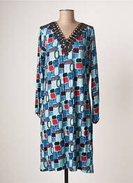 Rochie midi mâneci lungi mâneci lungi albastru LO! LES FILLES femeie