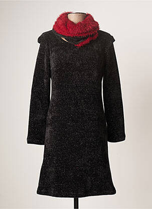 Rochie pulover țesătură din lână mâneci lungi negru LO! LES FILLES femme