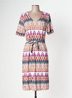 Rochie midi mâneci scurte mâneci scurte violet BRANDTEX femeie