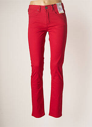 Pantalon slim roșu QUATRE VINGT JOURS femeie