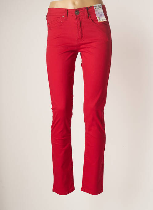 Pantalon slim roșu QUATRE VINGT JOURS femeie