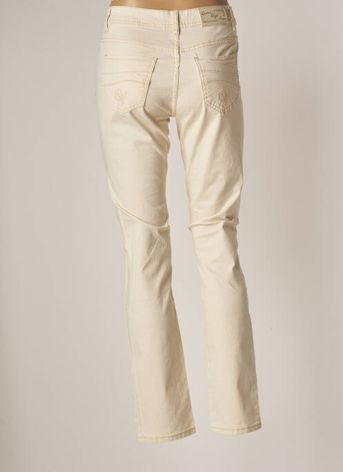 Pantalon slim bej QUATRE VINGT JOURS femeie