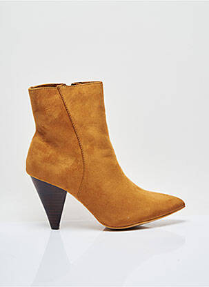 Botine/ghete închidere cu fermoar toc de 7 la 9 cm bej I LOVE SHOES femeie
