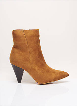 Botine/ghete închidere cu fermoar toc de 7 la 9 cm maro I LOVE SHOES femeie