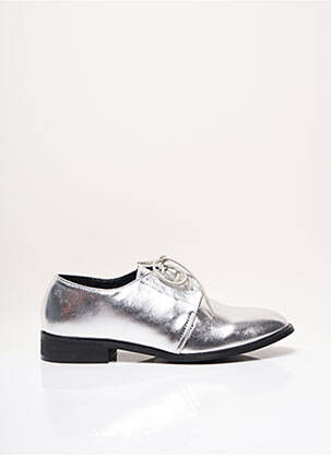 Derby-uri material neted toc plat până la 3 cm gri I LOVE SHOES femeie