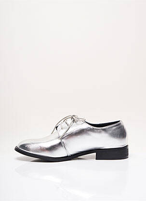 Derby-uri material neted toc plat până la 3 cm gri I LOVE SHOES femeie