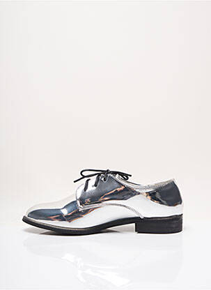 Derby-uri material neted toc plat până la 3 cm gri I LOVE SHOES femeie
