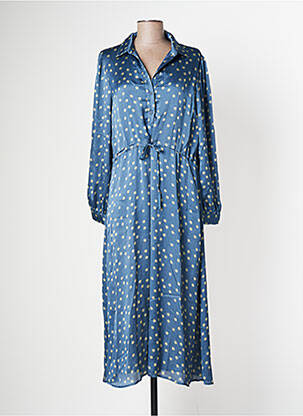 Rochie lungă mâneci lungi mâneci lungi albastru MY ESSENTIAL WARDROBE femeie
