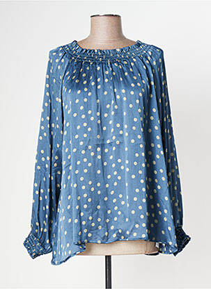 Bluză guler rotund mâneci lungi albastru MY ESSENTIAL WARDROBE femeie
