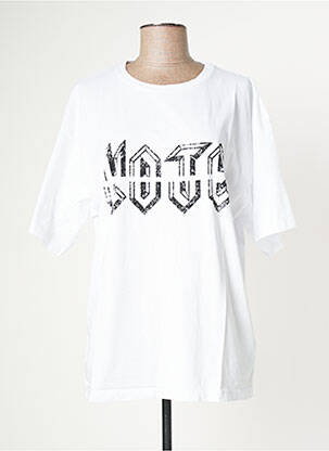 Tricou serigrafie mâneci scurte alb MY ESSENTIAL WARDROBE femeie
