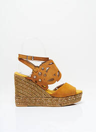Espadrile nubuc toc de 7 la 9 cm maro DORKING femeie