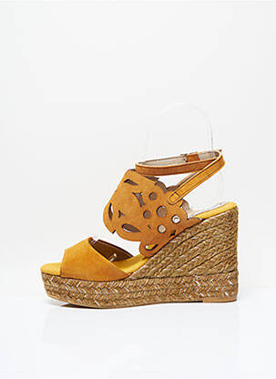 Espadrile nubuc toc de 7 la 9 cm maro DORKING femeie
