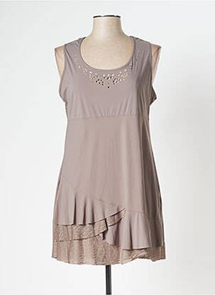 Tunică fără mâneci maro MALOKA femeie