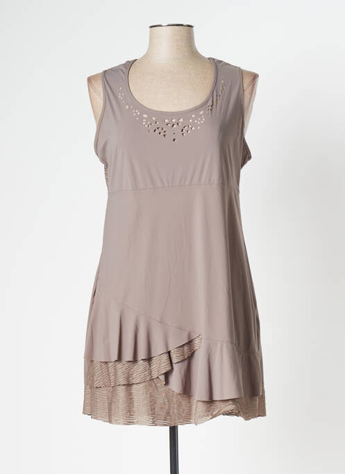 Tunică fără mâneci maro MALOKA femeie