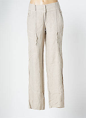Pantalon drept bej POUSSIERE D'ETOLE femeie