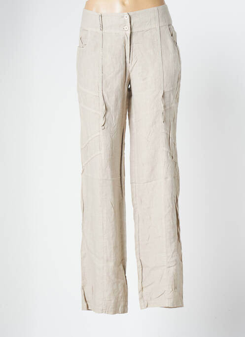 Pantalon drept bej POUSSIERE D'ETOLE femeie