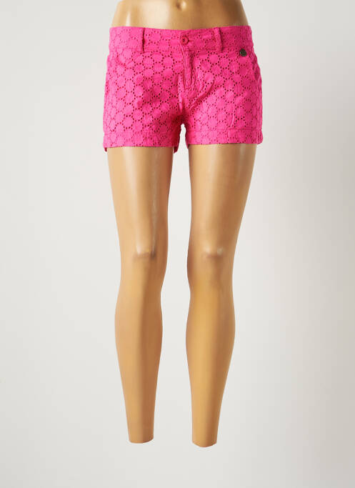 Șort închidere cu fermoar sub clapetă cu nasturi talie joasă roz BANANA MOON femme