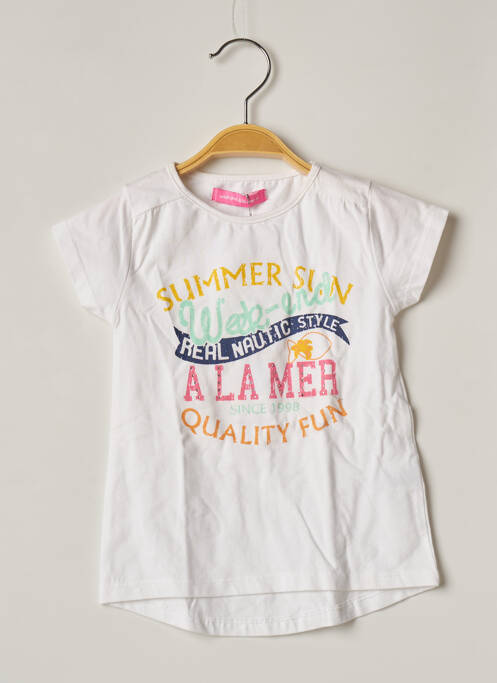 Tricou alb WEEK END A LA MER fată