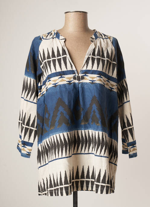 Tunică mâneci lungi imprimeu fantezie albastru BSBEE femme