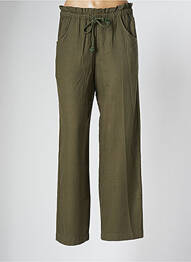Pantalon drept țesătură crep mărime normală verde XIRENA femeie