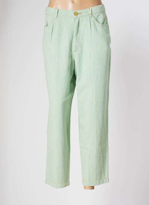 Blugi cu croială dreaptă verde INDIGO UNIQUE femeie