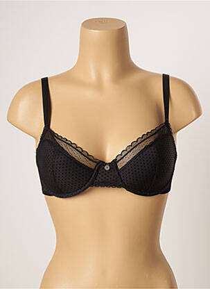 Sutien efect material satinat top sutien modelat negru FILLANDISES femeie