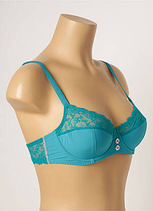 Sutien efect material satinat top sutien modelat albastru FILLANDISES femeie