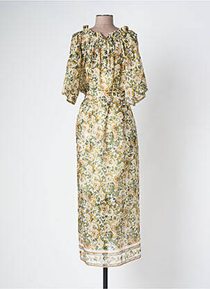 Rochie lungă mâneci scurte mâneci scurte verde BELLE PIÈCE femeie