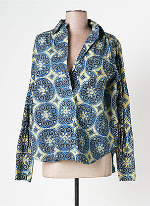 Bluză țesătură poplin mâneci lungi albastru LAURENCE BRAS femme