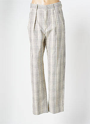 Pantalon drept talie cu cleme talie înaltă bej ISABEL MARANT femeie