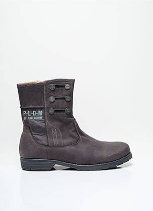 Botine/ghete țesătură satinată toc plat până la 3 cm gri PALLADIUM femeie