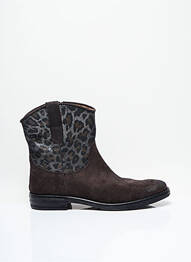 Botine/ghete toc mic toc plat până la 3 cm maro NINETTE EN FLEUR femme