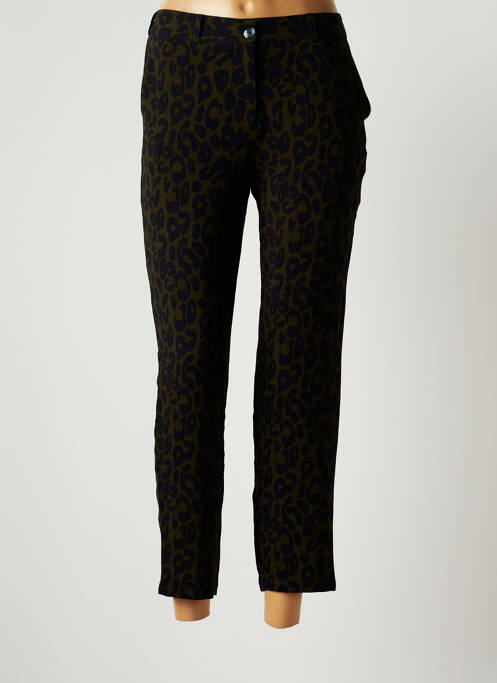 Pantalon 7/8 închidere cu fermoar sub clapetă cu nasturi mărime normală verde LA PETITE ETOILE femme