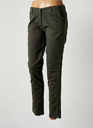 Pantalon slim țesătură poplin mărime normală verde JOHANNA PARIS femeie
