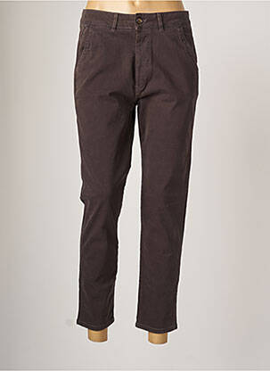 Pantalon chino țesătură poplin mărime normală gri REIKO femeie