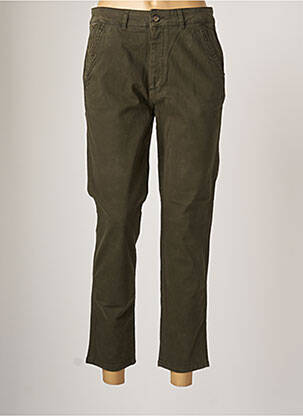 Pantalon chino țesătură poplin mărime normală verde REIKO femeie