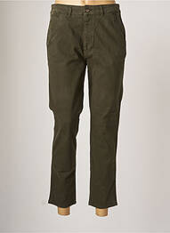 Pantalon chino țesătură poplin mărime normală verde REIKO femeie
