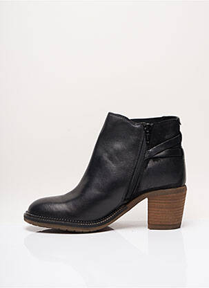 Botine/ghete țesătură satinată toc de 4 la 6 cm negru KICKERS femeie