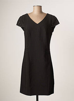 Rochie midi țesătură crep mâneci scurte negru SCHOOL RAG femeie
