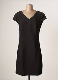 Rochie midi țesătură crep mâneci scurte negru SCHOOL RAG femeie