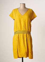Rochie midi mâneci scurte mâneci scurte galben TEDDY SMITH femeie
