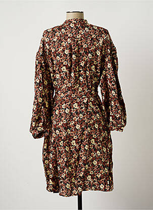 Rochie midi imprimeu floral mâneci 3/4 maro AMERICAN VINTAGE femeie