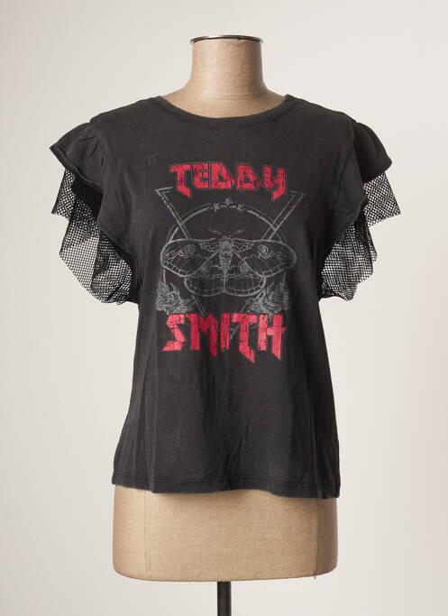 Top elasticitate mâneci scurte gri TEDDY SMITH femme